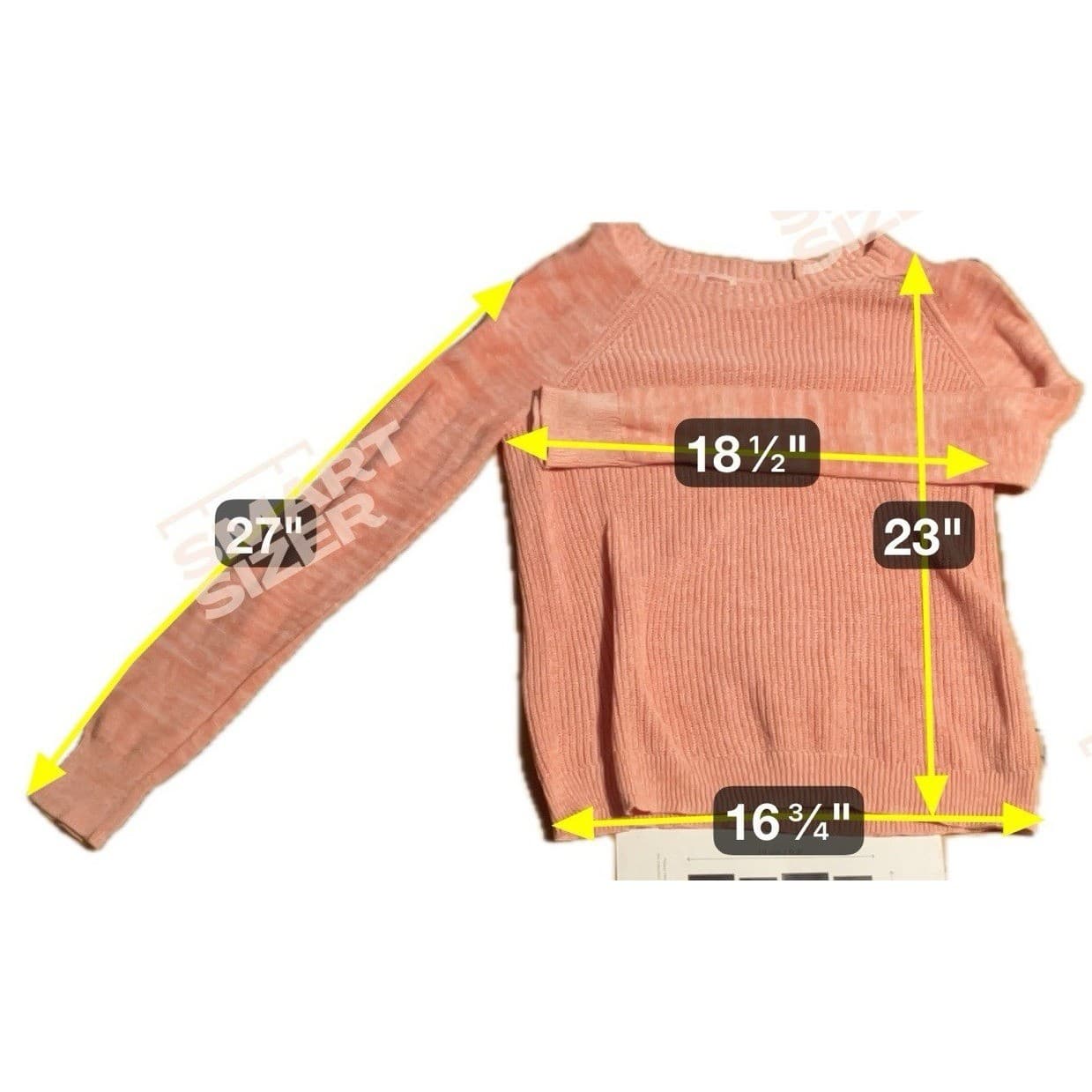 Mossimo Supply Co. Peach Marled 100% Cotton Raglan Knit Sweater, Women's Large - Thumbnail 2