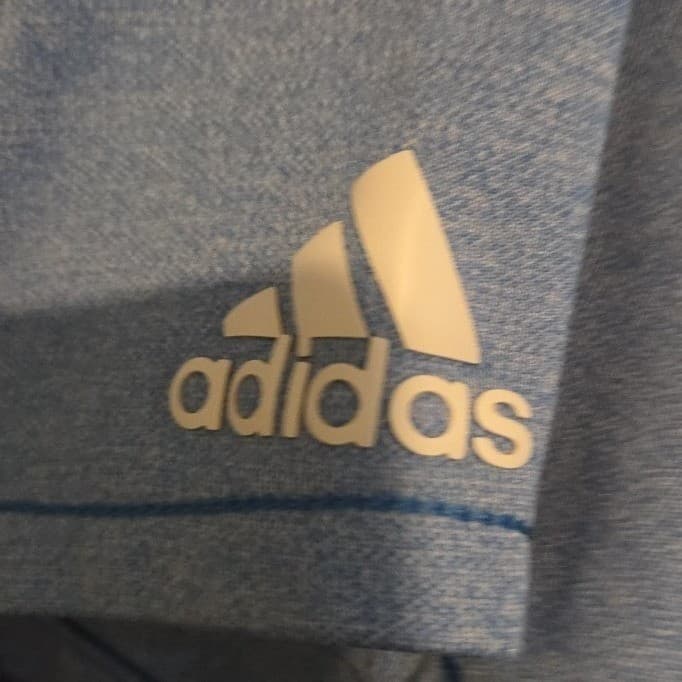 Adidas Golf Polo Shirt, Blue Heathered Short Sleeve Performance Top, Men's Large - Thumbnail 6