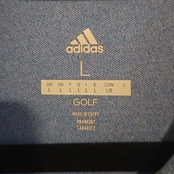 Adidas Golf Polo Shirt, Blue Heathered Short Sleeve Performance Top, Men's Large - Thumbnail 4