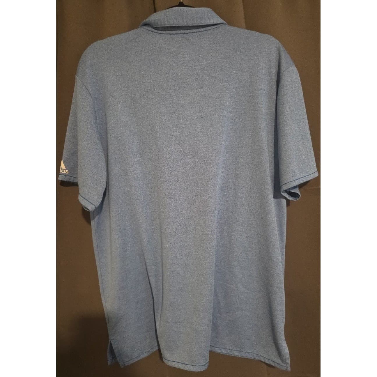 Adidas Golf Polo Shirt, Blue Heathered Short Sleeve Performance Top, Men's Large - Thumbnail 3