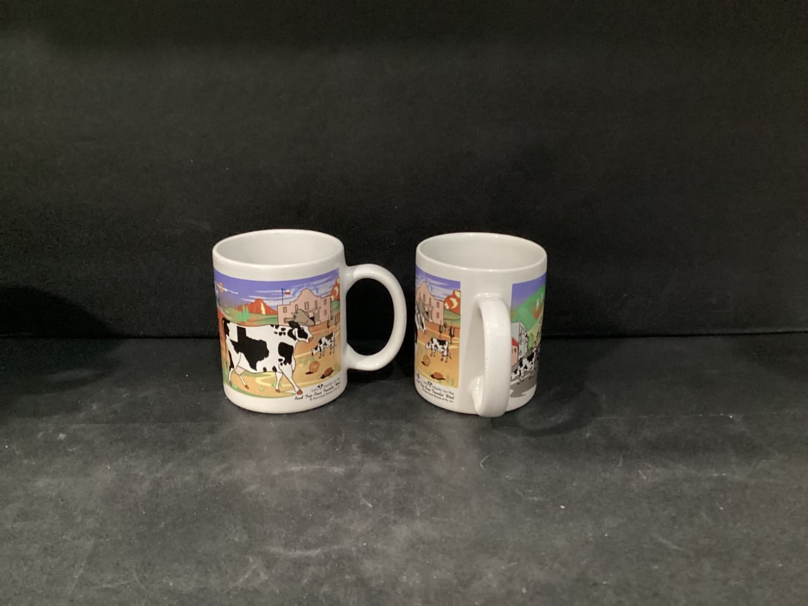 2 Sherwood Brands Road Trip Cows Travelin' West 1999 Collectible Cow Mugs