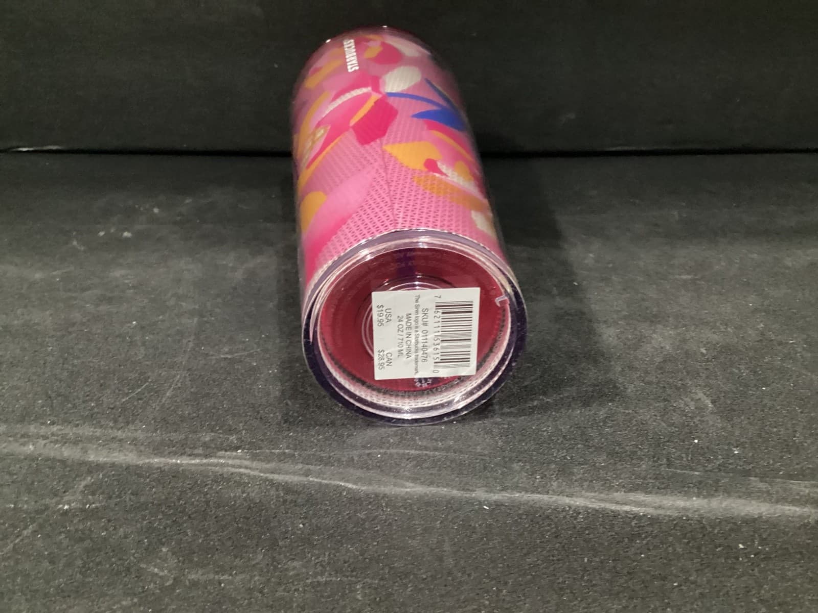 STARBUCKS Spring 2023 Pink Floral Cold Cup Tumbler Venti 24 oz Blue Straw - Thumbnail 10