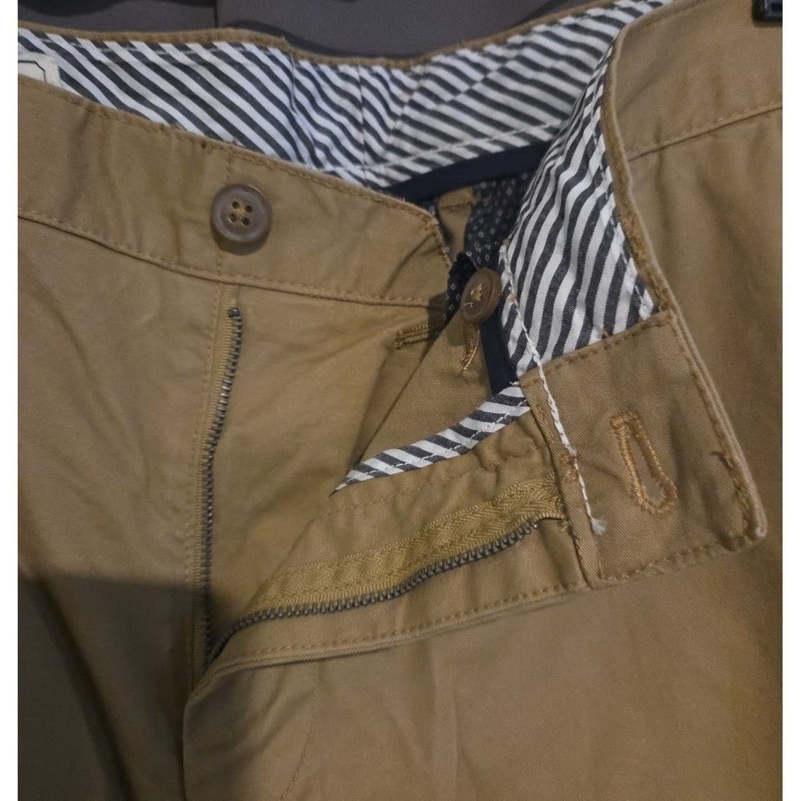 Southern Pines Tan Khaki Chino Pants, Straight Leg, Men's 36x30, Stretch Cotton - Thumbnail 7