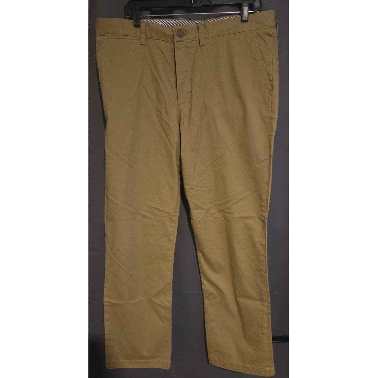 Southern Pines Tan Khaki Chino Pants, Straight Leg, Men's 36x30, Stretch Cotton - Thumbnail 3