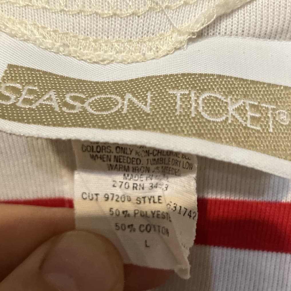 Season Ticket Striped Button Front Top & Khaki Pants Set, Women's Large, Vintage - Thumbnail 7