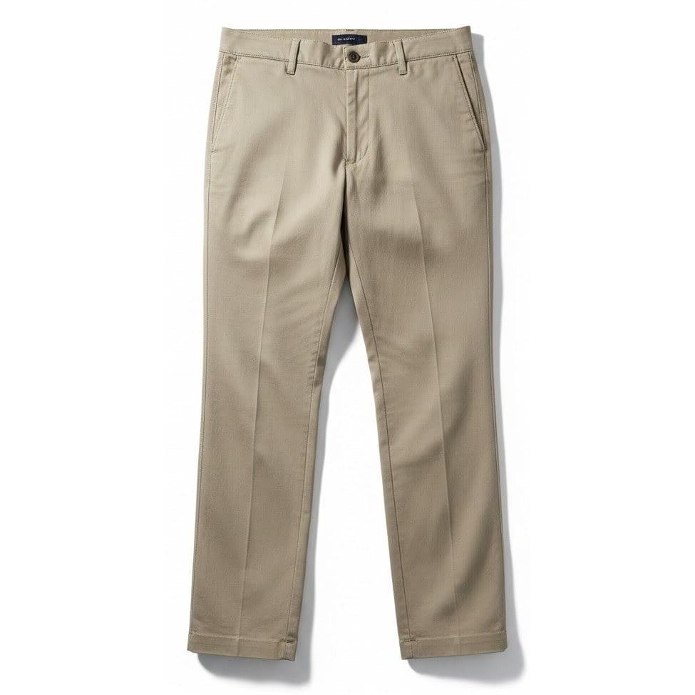 CANDA C&A Regular Fit Chino Pants, Tan Khaki Stretch Trousers, Men's Sz 46 Short