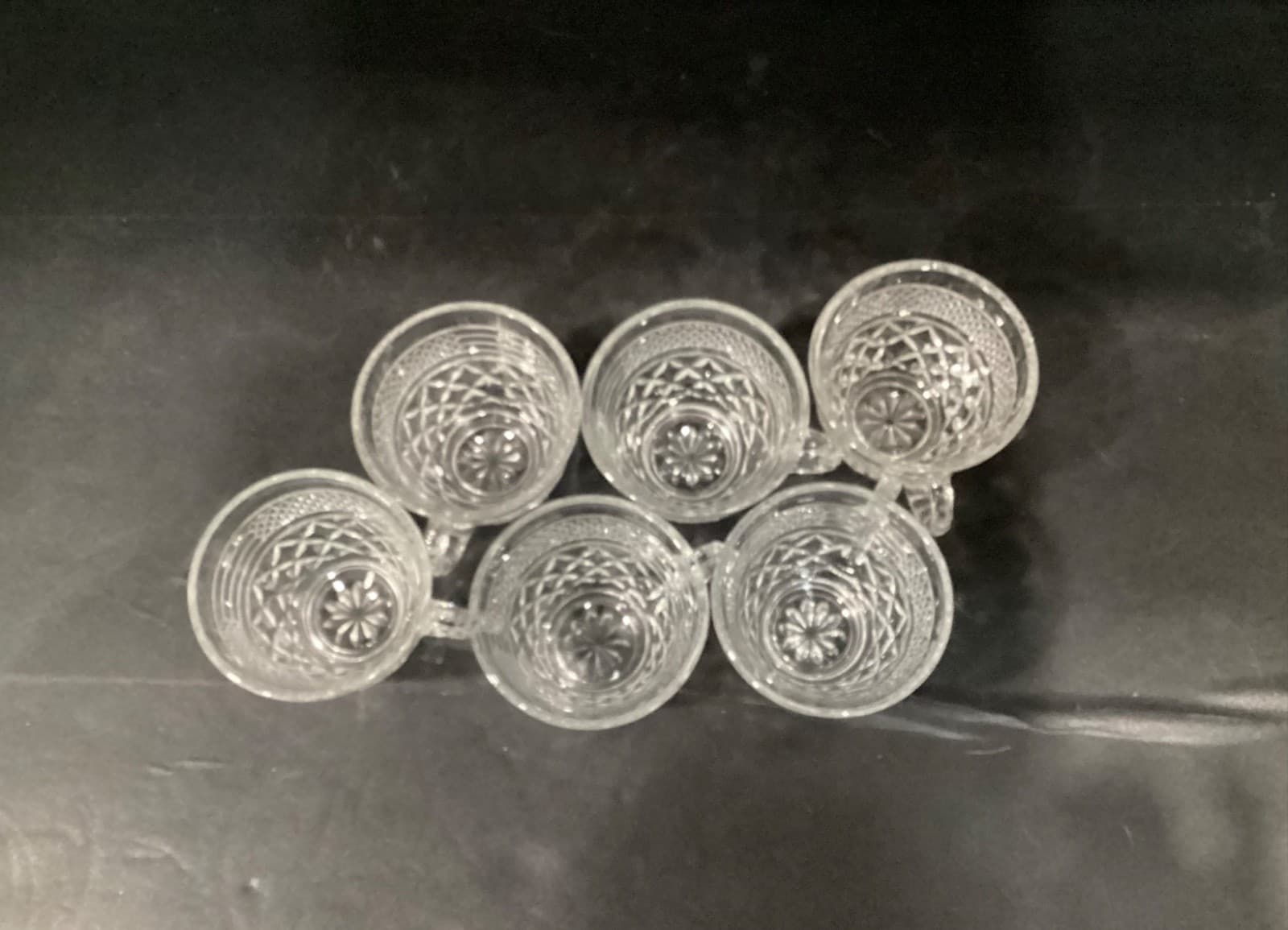 Vintage Anchor Hocking WEXFORD Clear Glass Punch Coffee Cups Set of 6 - Thumbnail 7