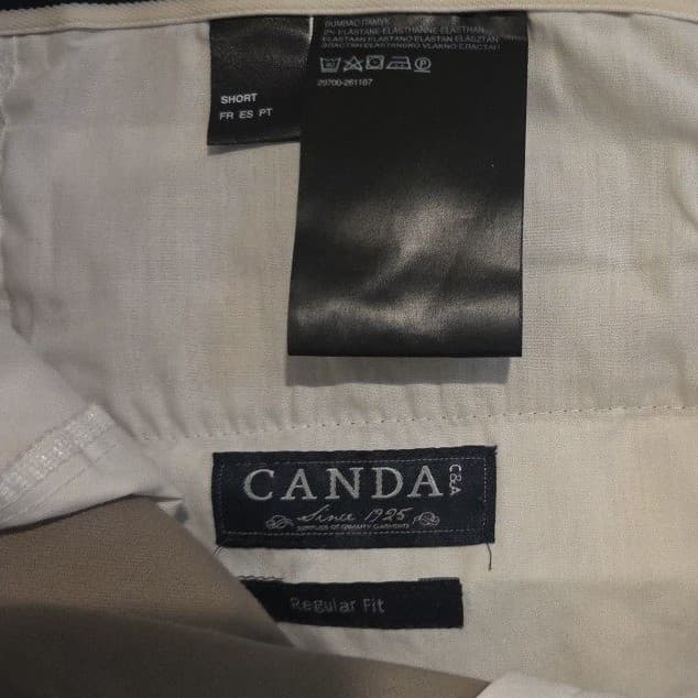 CANDA C&A Regular Fit Chino Pants, Tan Khaki Stretch Trousers, Men's Sz 46 Short - Thumbnail 5