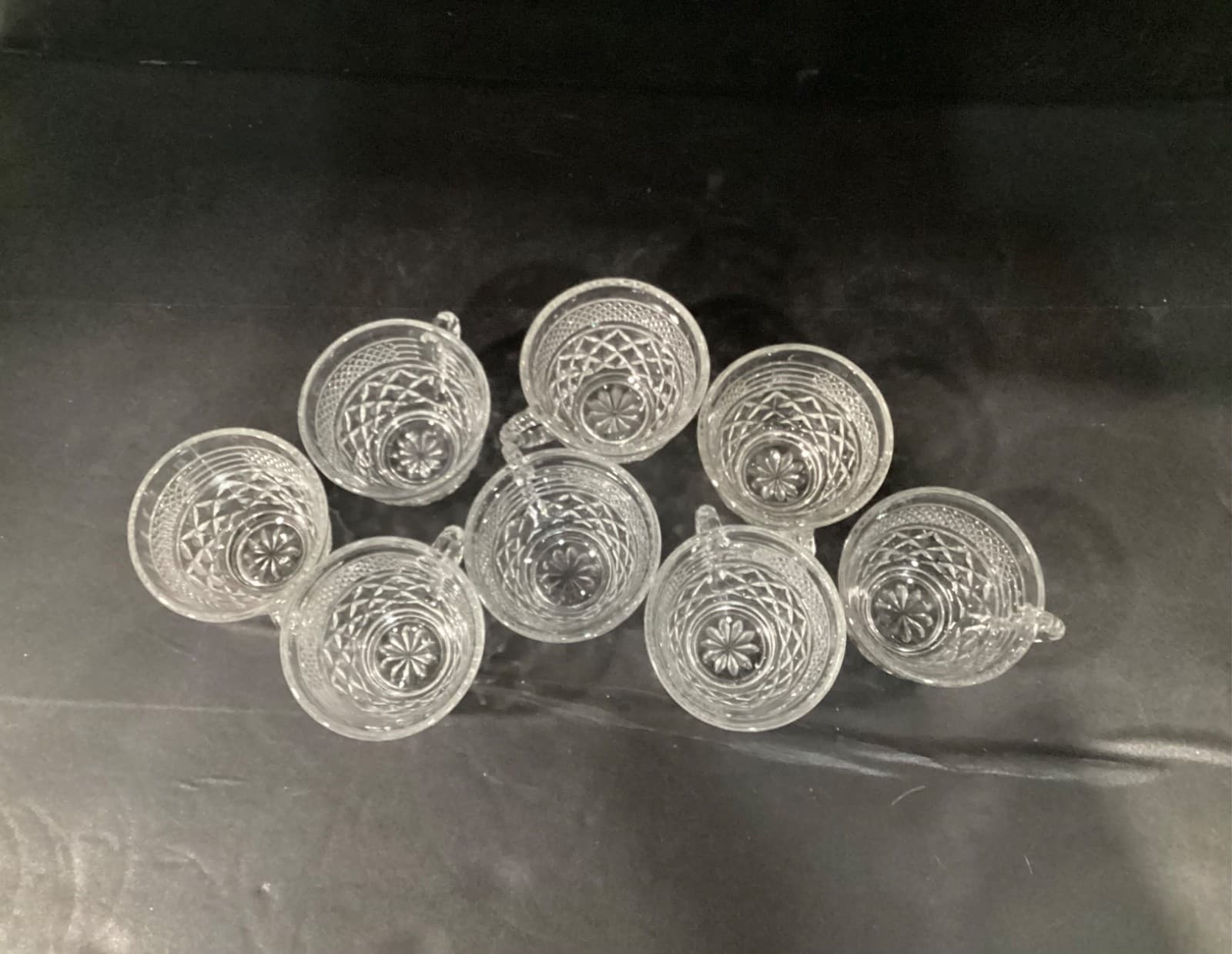 Vintage Anchor Hocking WEXFORD Clear Glass Punch Coffee Cups Set of 8 - Thumbnail 7
