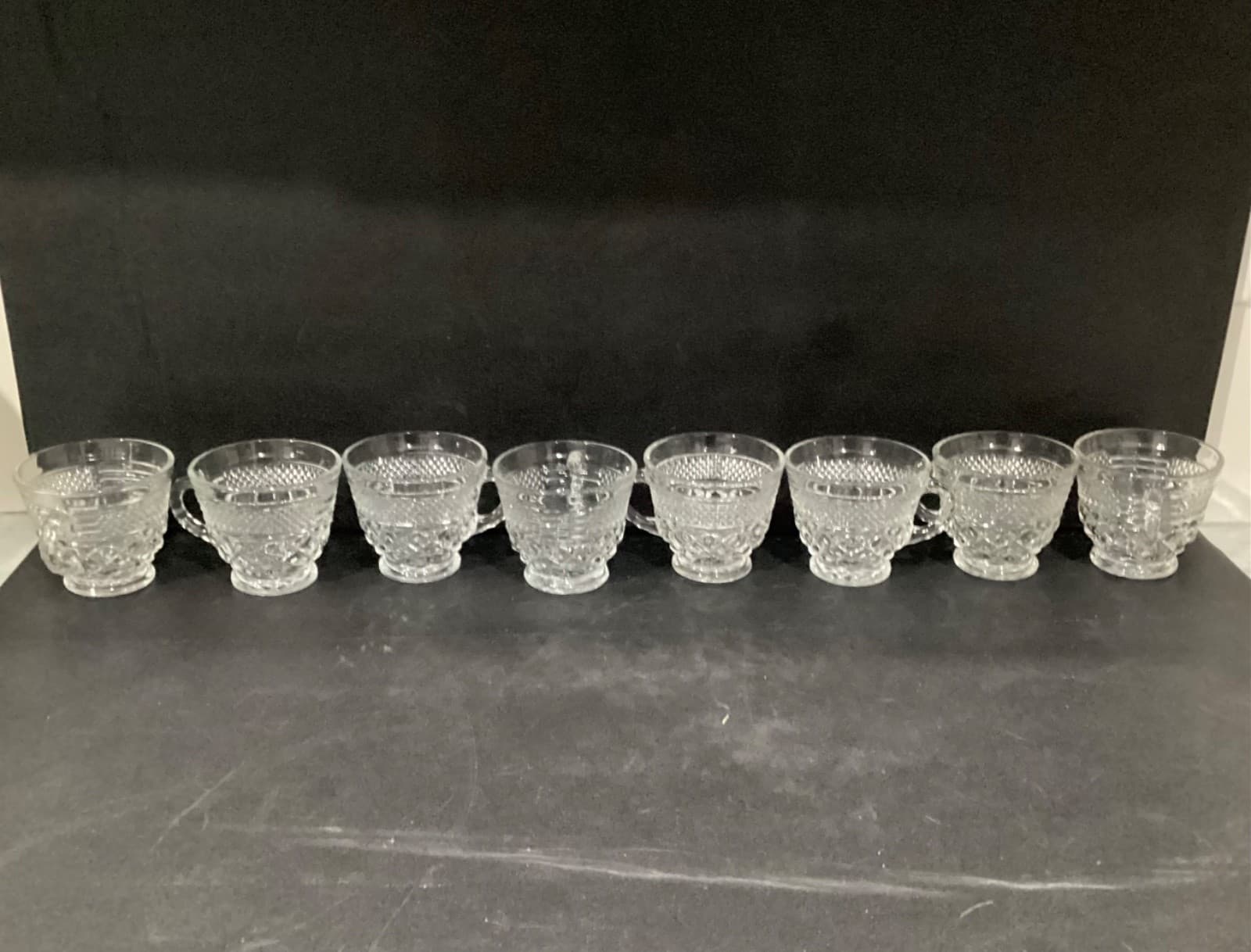 Vintage Anchor Hocking WEXFORD Clear Glass Punch Coffee Cups Set of 8 - Thumbnail 3