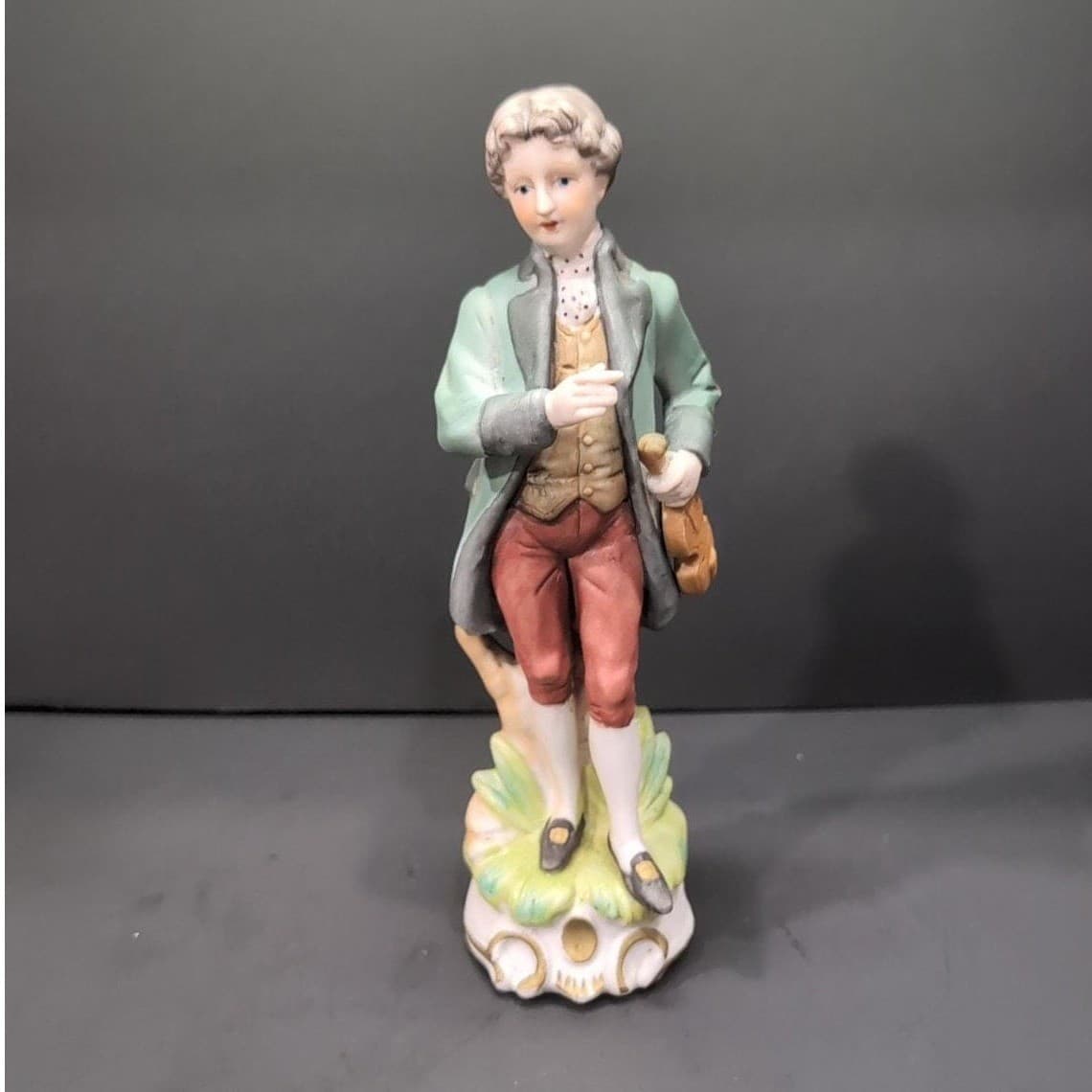 Capodimonte Young Man With Violin Figurine, Vintage Porcelain Italian Art Statue - Thumbnail 2