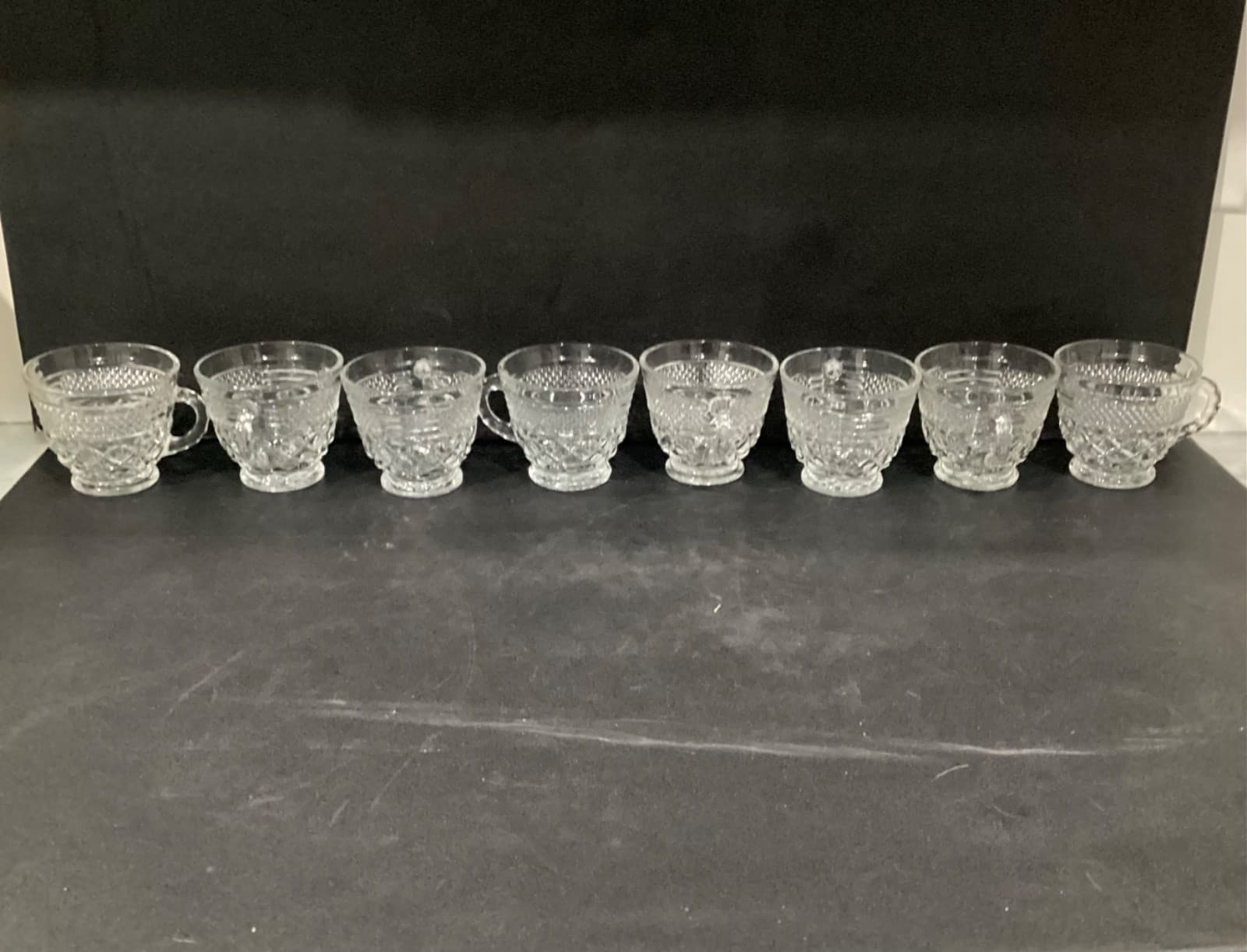 Vintage Anchor Hocking WEXFORD Clear Glass Punch Coffee Cups Set of 8 - Thumbnail 4