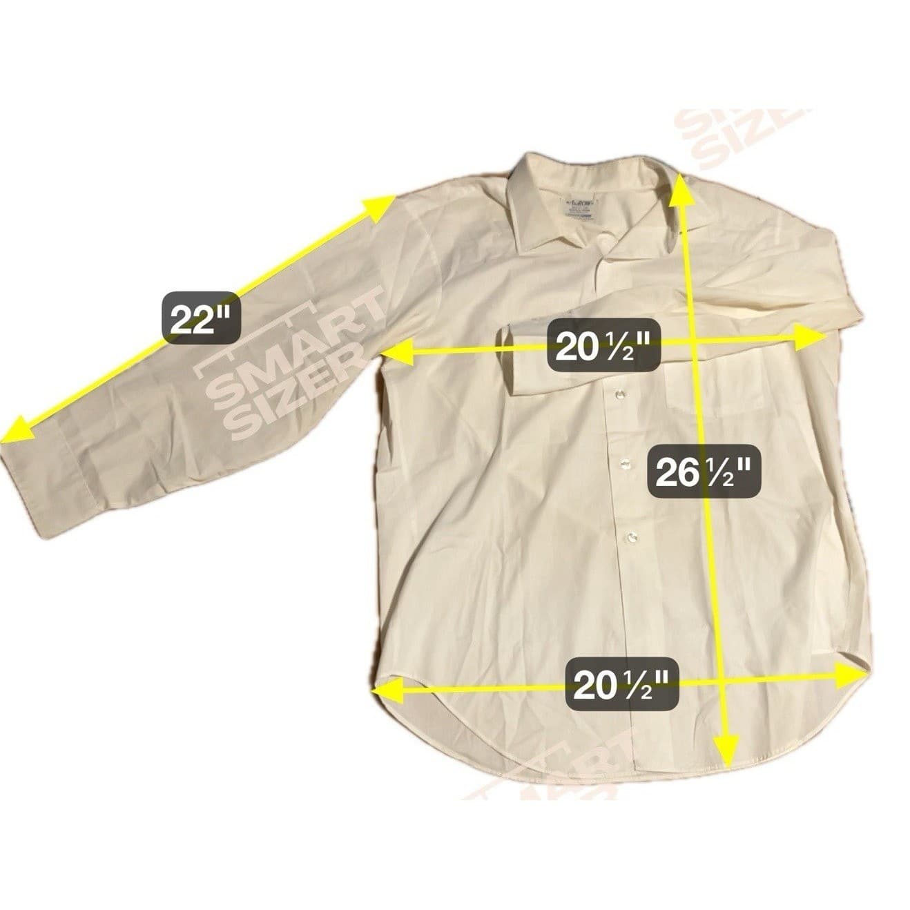Arrow Decton Perma-Iron Broadcloth Shirt, Men's Cream Long Sleeve, Vtg USA Made - Thumbnail 2