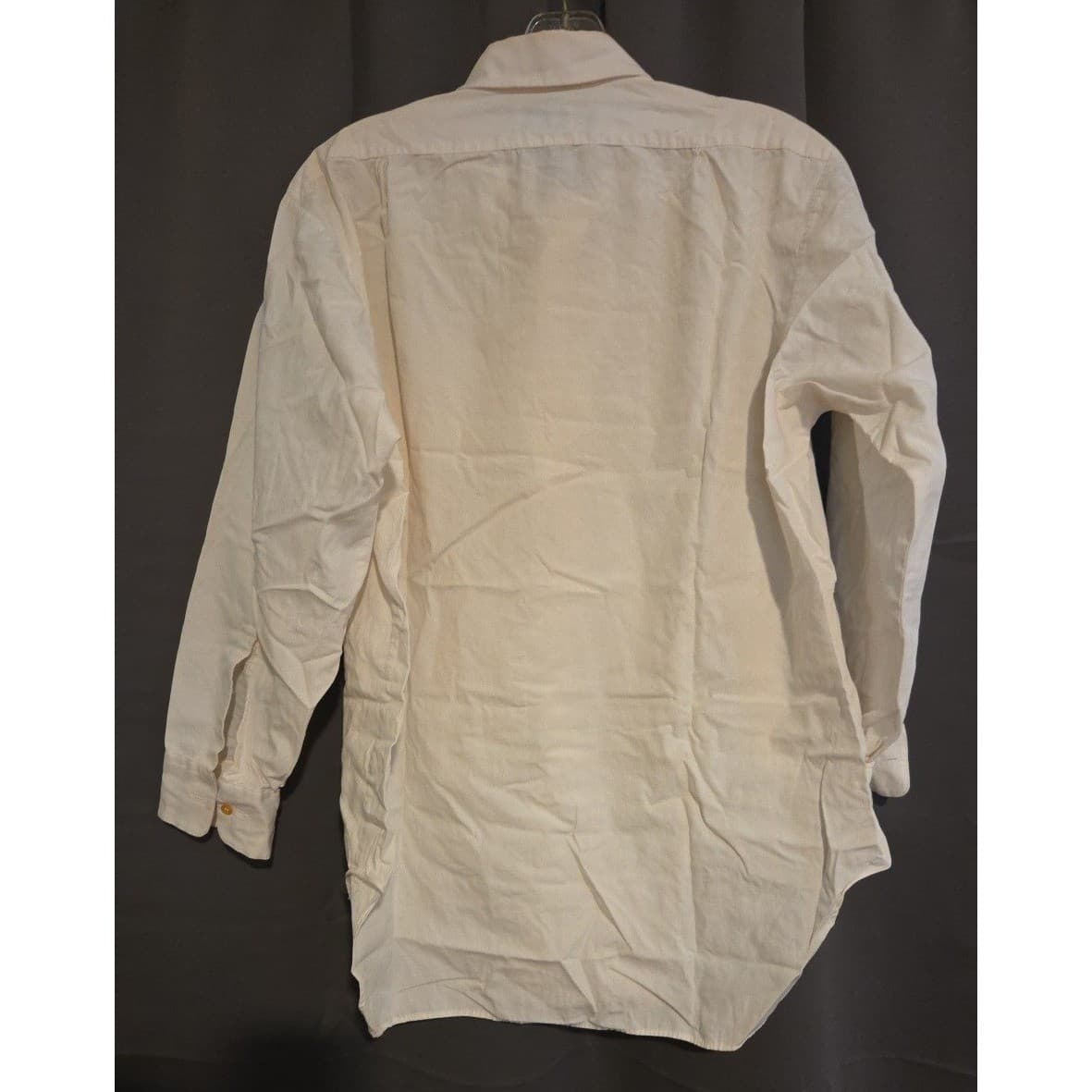 Manhattan Mansmooth Vintage Cream No-Iron Cotton Button Down, Men's L/S Shirt - Thumbnail 4