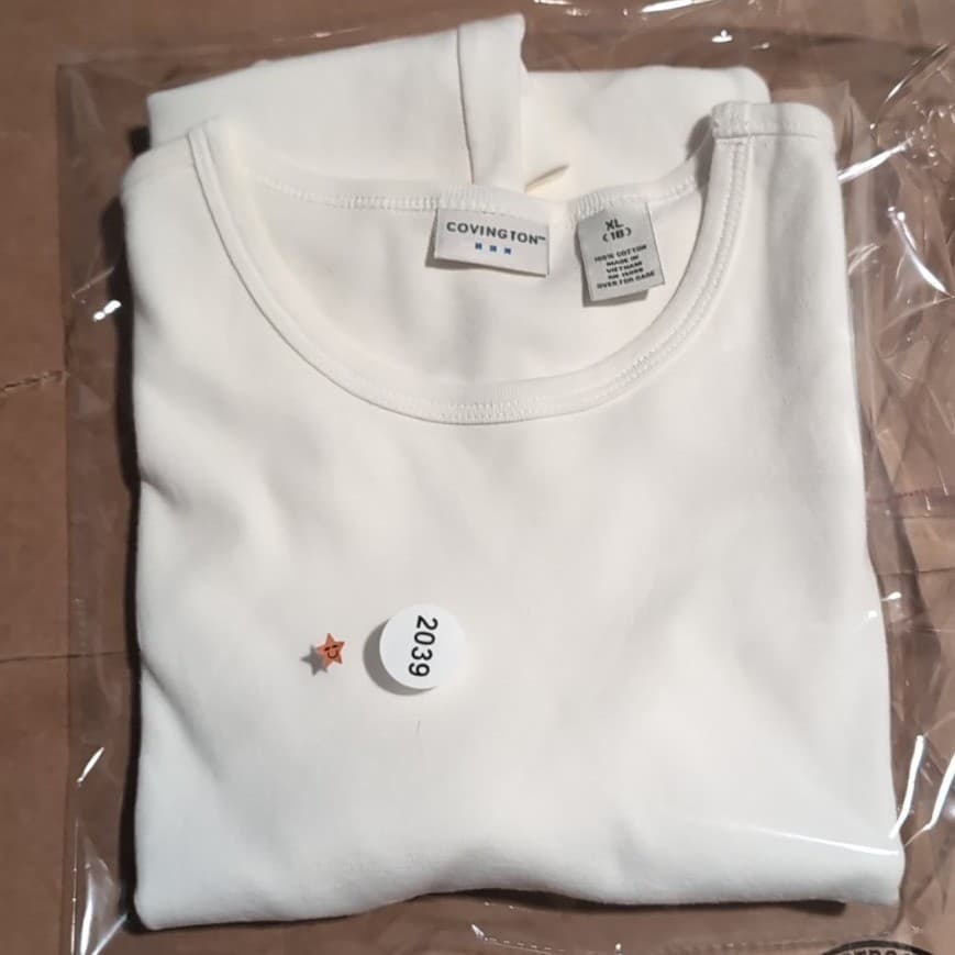 Covington White 100% Cotton Short Sleeve Crew Neck T-Shirt, Women's XL 18 - Thumbnail 7