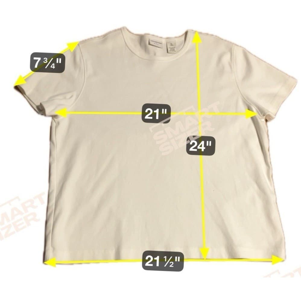 Covington White 100% Cotton Short Sleeve Crew Neck T-Shirt, Women's XL 18 - Thumbnail 2