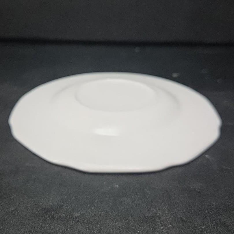 Indiana Glass Patterned Saucer, Vtg Floral Band Dish, Replacement White Dishware - Thumbnail 8