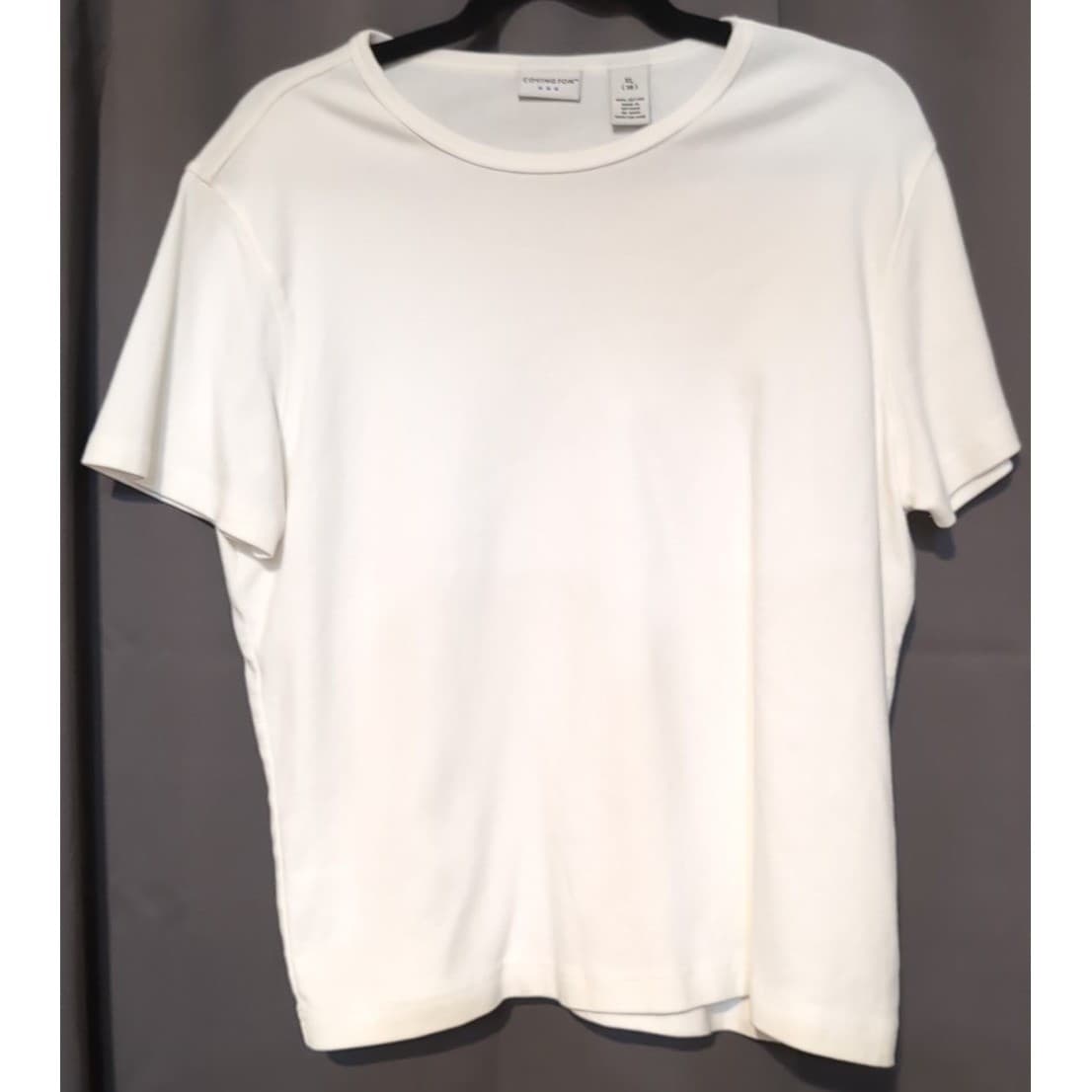 Covington White 100% Cotton Short Sleeve Crew Neck T-Shirt, Women's XL 18 - Thumbnail 3