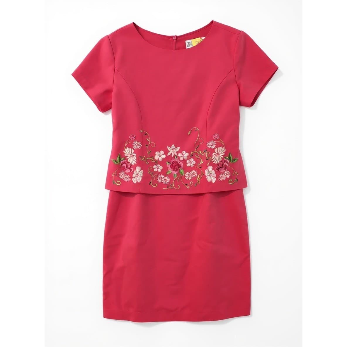 Jessica Howard Pink Linen Blend Floral Embroidered Sheath Dress, Women's Size 6