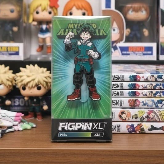 FiGPiN XL My Hero Academia Deku X25 Enamel Pin Unlocked 6 Inch Display Case