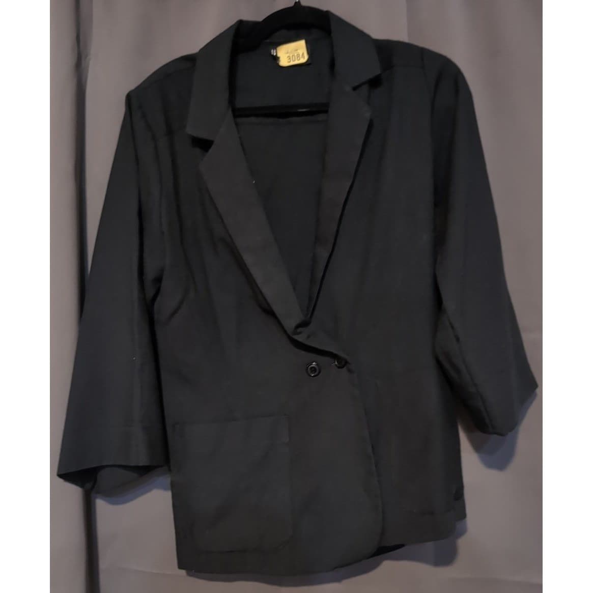 JG Bentley Womens Black 3/4 Sleeve Two Button Blazer, Vintage Jacket, Pockets - Thumbnail 3