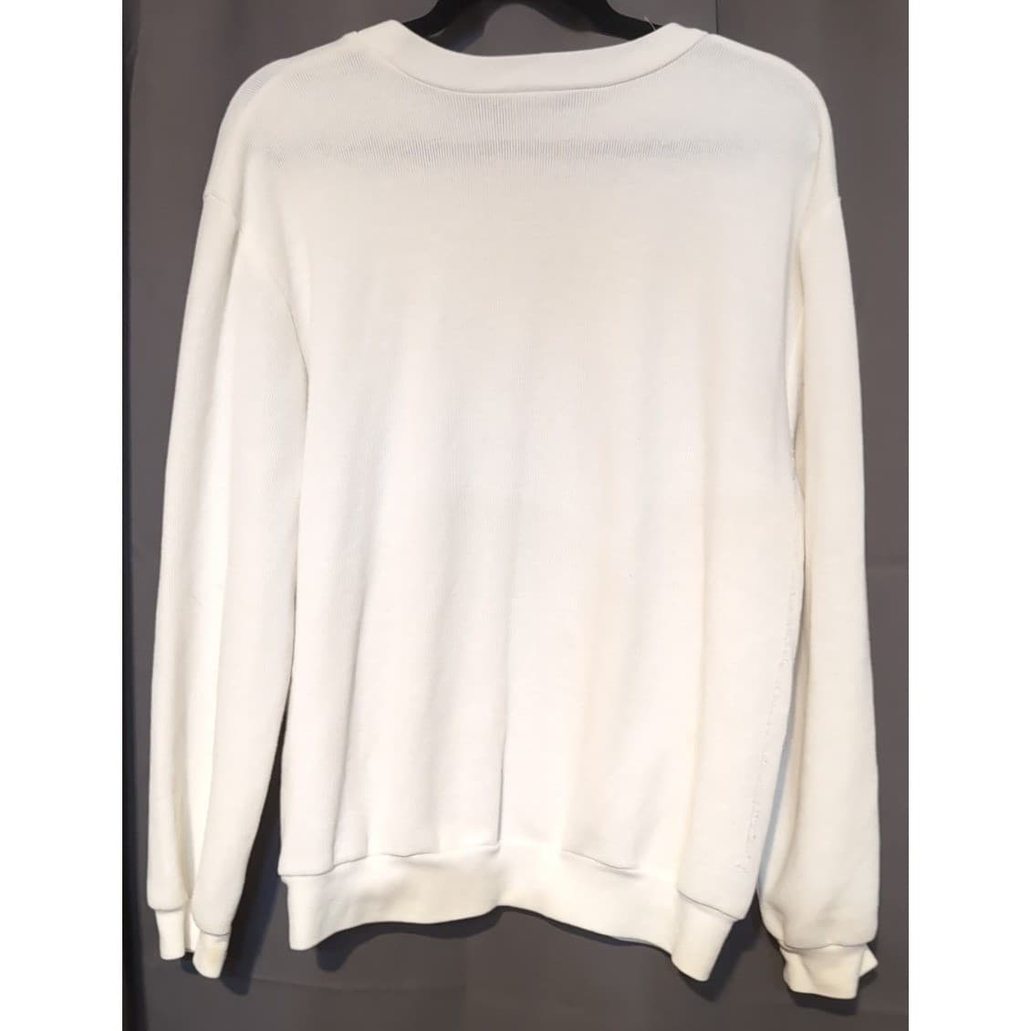 Logix Vintage Style Embroidered Butterfly Floral Ribbed Sweatshirt Women's Large - Thumbnail 4
