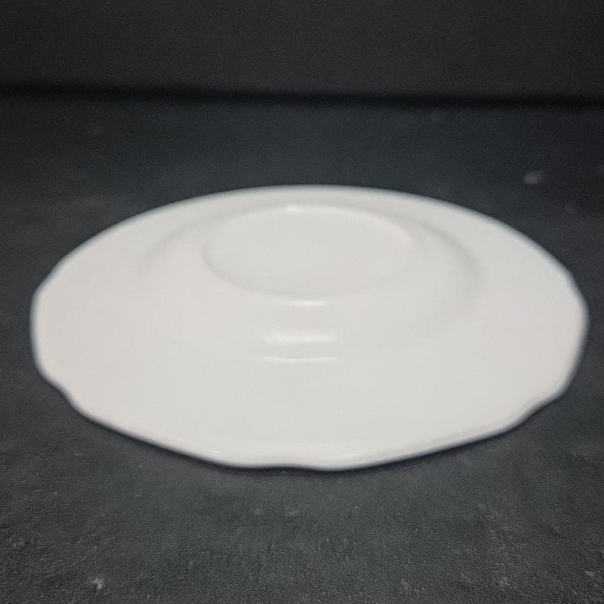 Indiana Glass Patterned Saucer, Vtg Floral Band Dish, Replacement White Dishware - Thumbnail 6