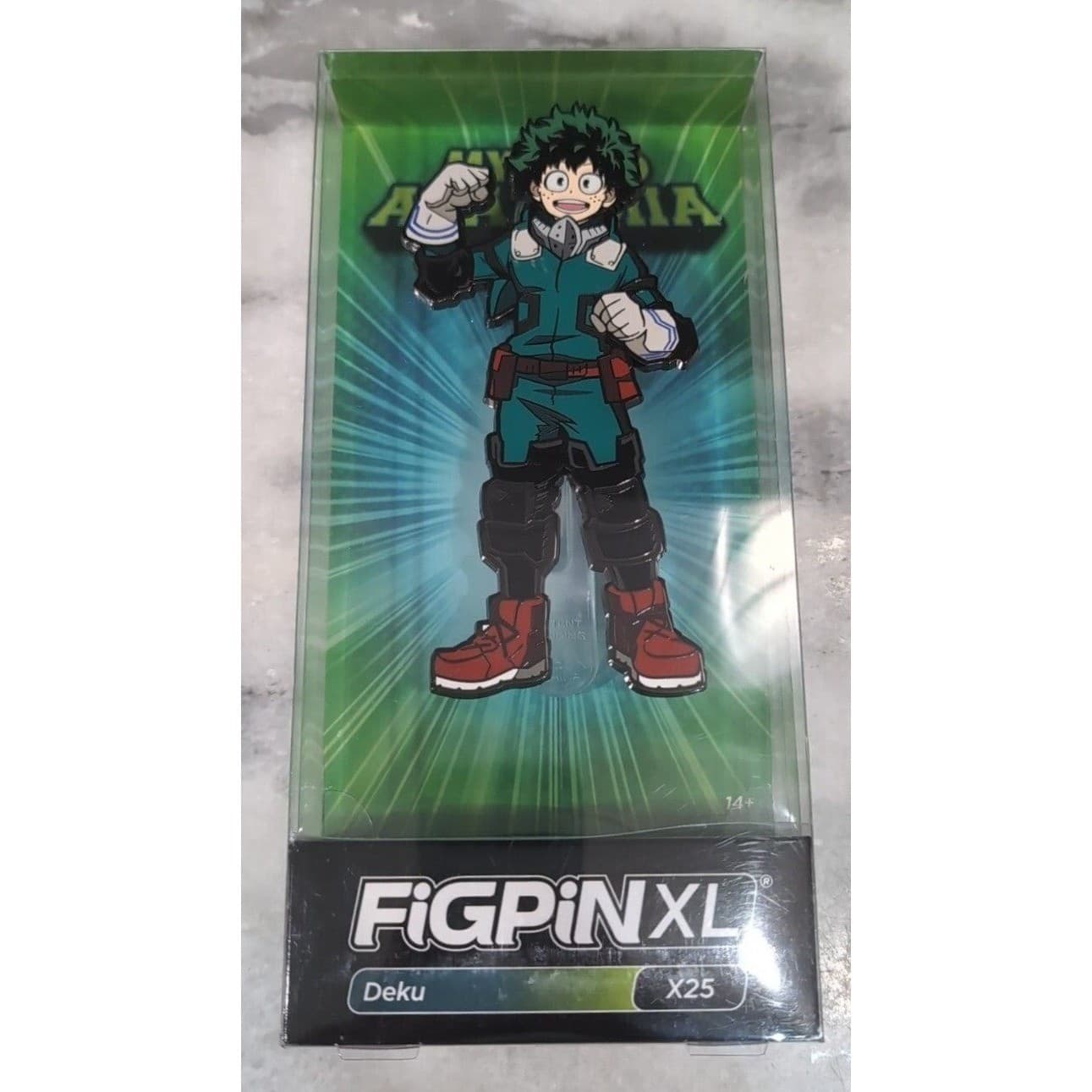 FiGPiN XL My Hero Academia Deku X25 Enamel Pin Unlocked 6 Inch Display Case - Thumbnail 2