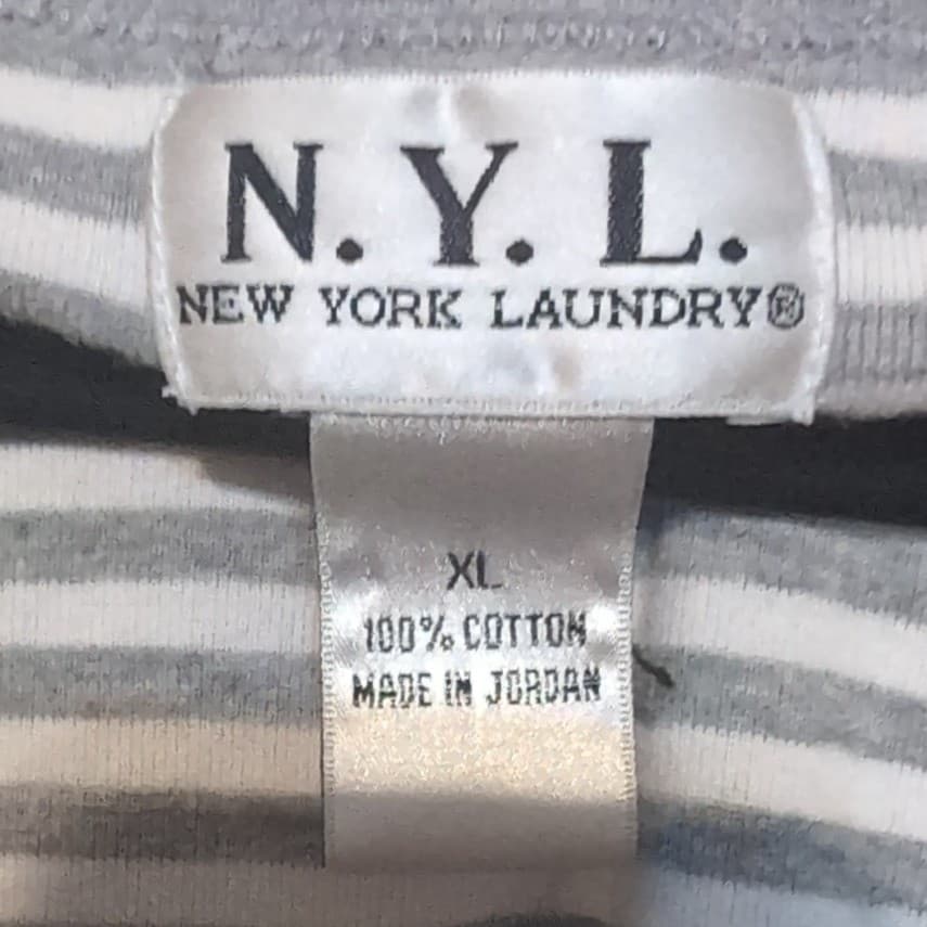 New York Laundry N.Y.L. Grey White Striped Tank Top, Scoop Neck, Women's XL - Thumbnail 5