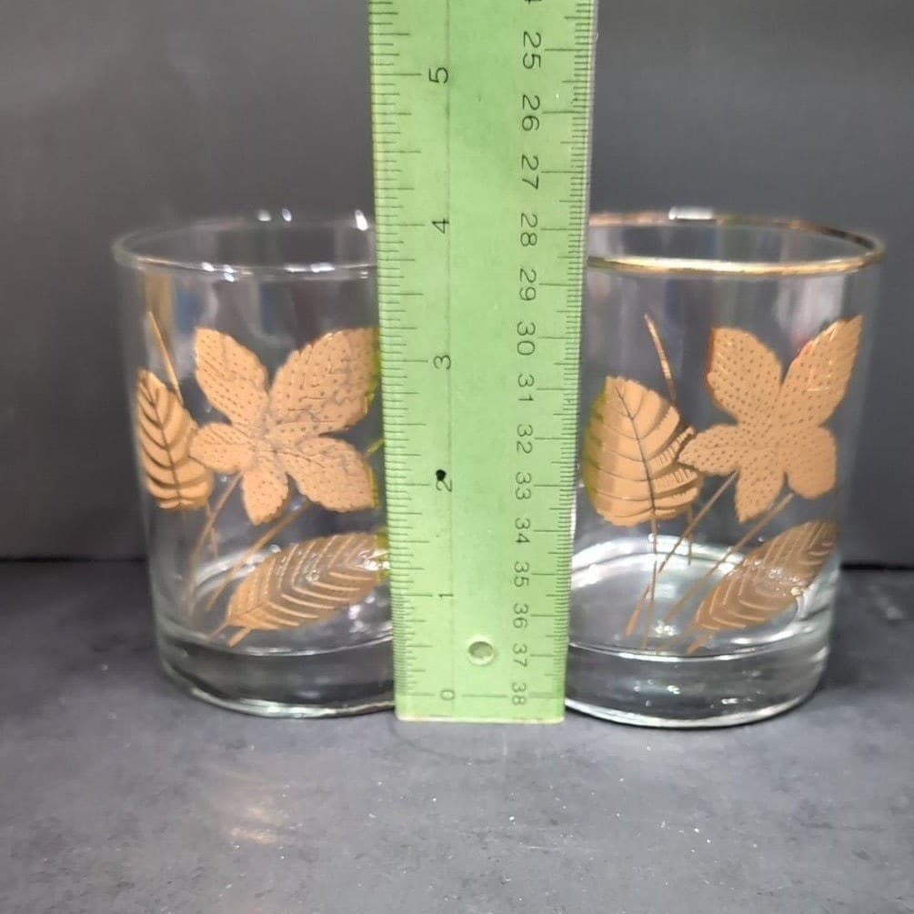 Libbey Maple Leaf Lowball Glasses, Set of 2, Vtg Replacement Barware, Drinkware - Thumbnail 9