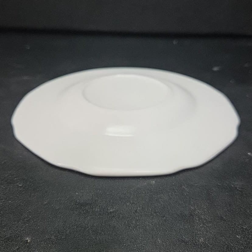 Indiana Glass Patterned Saucer, Vtg Floral Band Dish, Replacement White Dishware - Thumbnail 5
