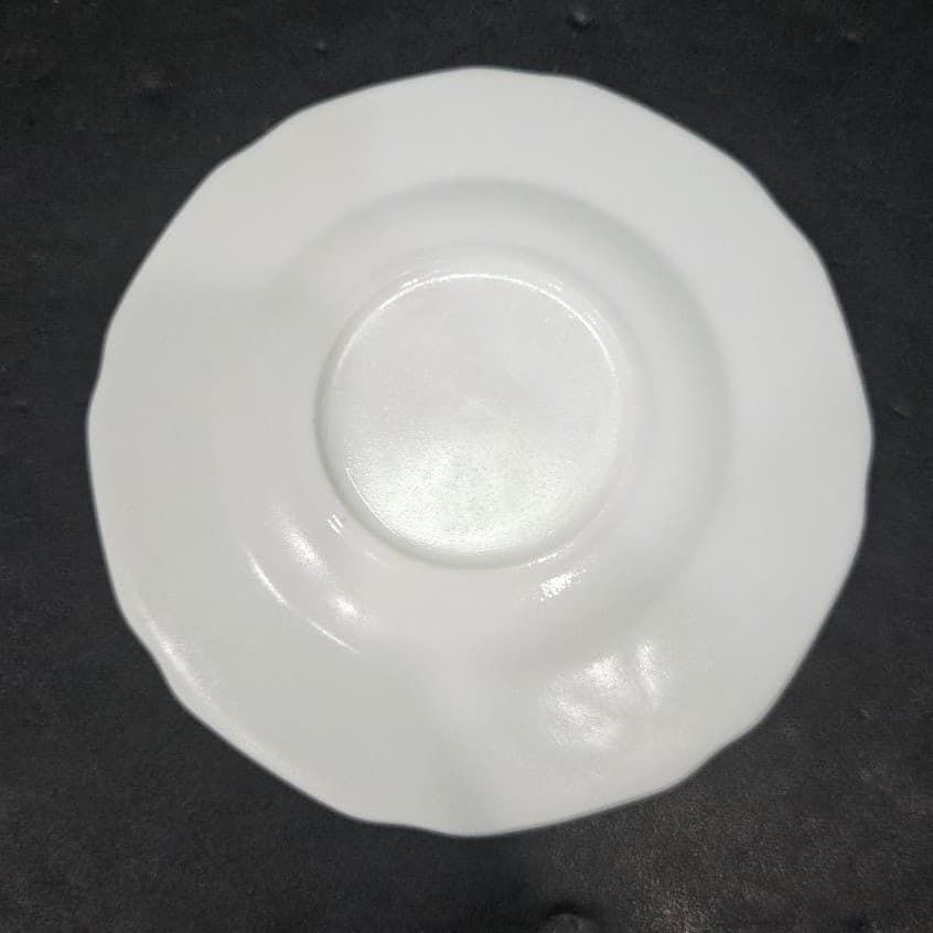 Indiana Glass Patterned Saucer, Vtg Floral Band Dish, Replacement White Dishware - Thumbnail 3