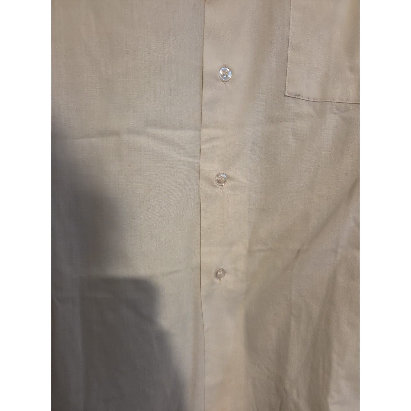 Arrow Decton Perma-Iron Broadcloth Shirt, Men's Cream Long Sleeve, Vtg USA Made - Thumbnail 6