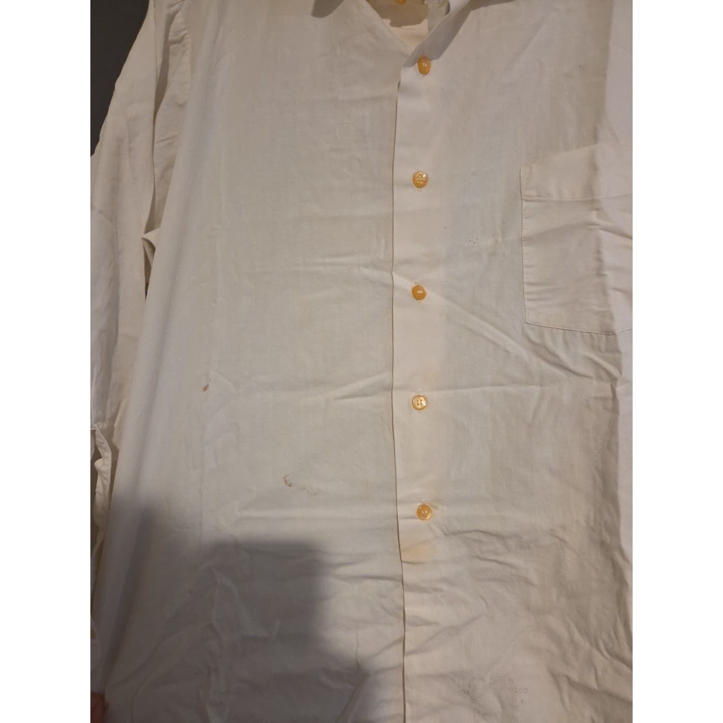 Manhattan Mansmooth Vintage Cream No-Iron Cotton Button Down, Men's L/S Shirt - Thumbnail 7