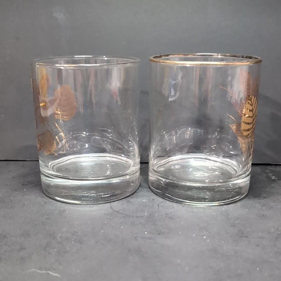 Libbey Maple Leaf Lowball Glasses, Set of 2, Vtg Replacement Barware, Drinkware - Thumbnail 5