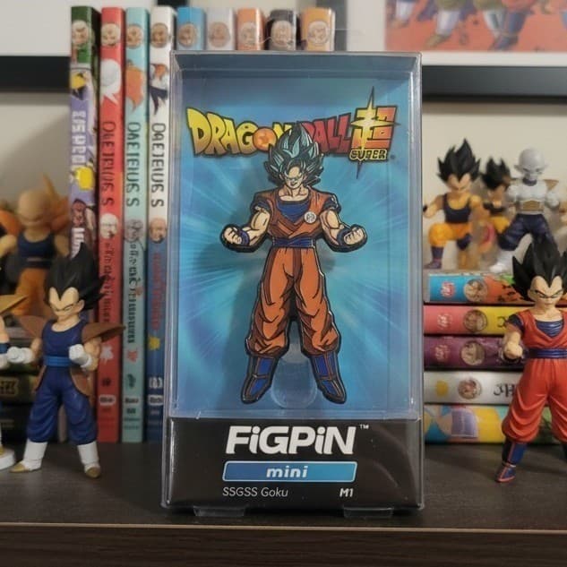 FiGPiN Mini Dragon Ball Super SSGSS Goku M1 Enamel Pin New Locked Case
