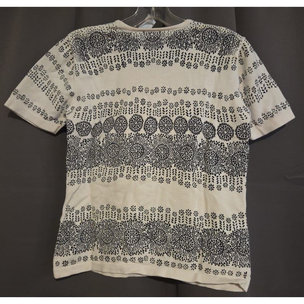 Liz Claiborne Lizsport White Navy Blue Floral Knit Top, Women's Small - Thumbnail 4