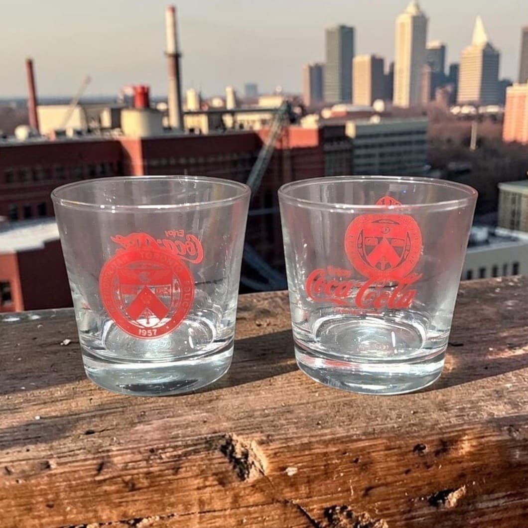 Coca Cola Toronto Police 1957 Drinking Tumblers, Set of 2, Replacement Glasses