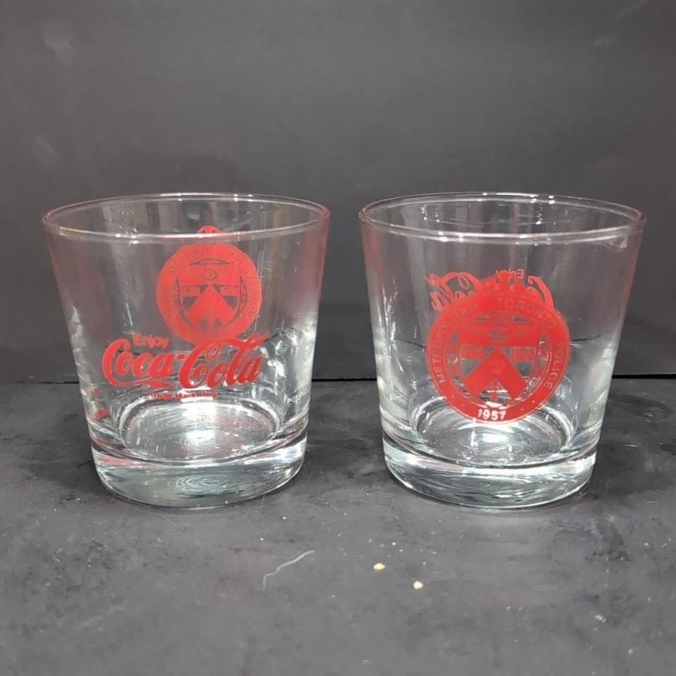 Coca Cola Toronto Police 1957 Drinking Tumblers, Set of 2, Replacement Glasses - Thumbnail 4