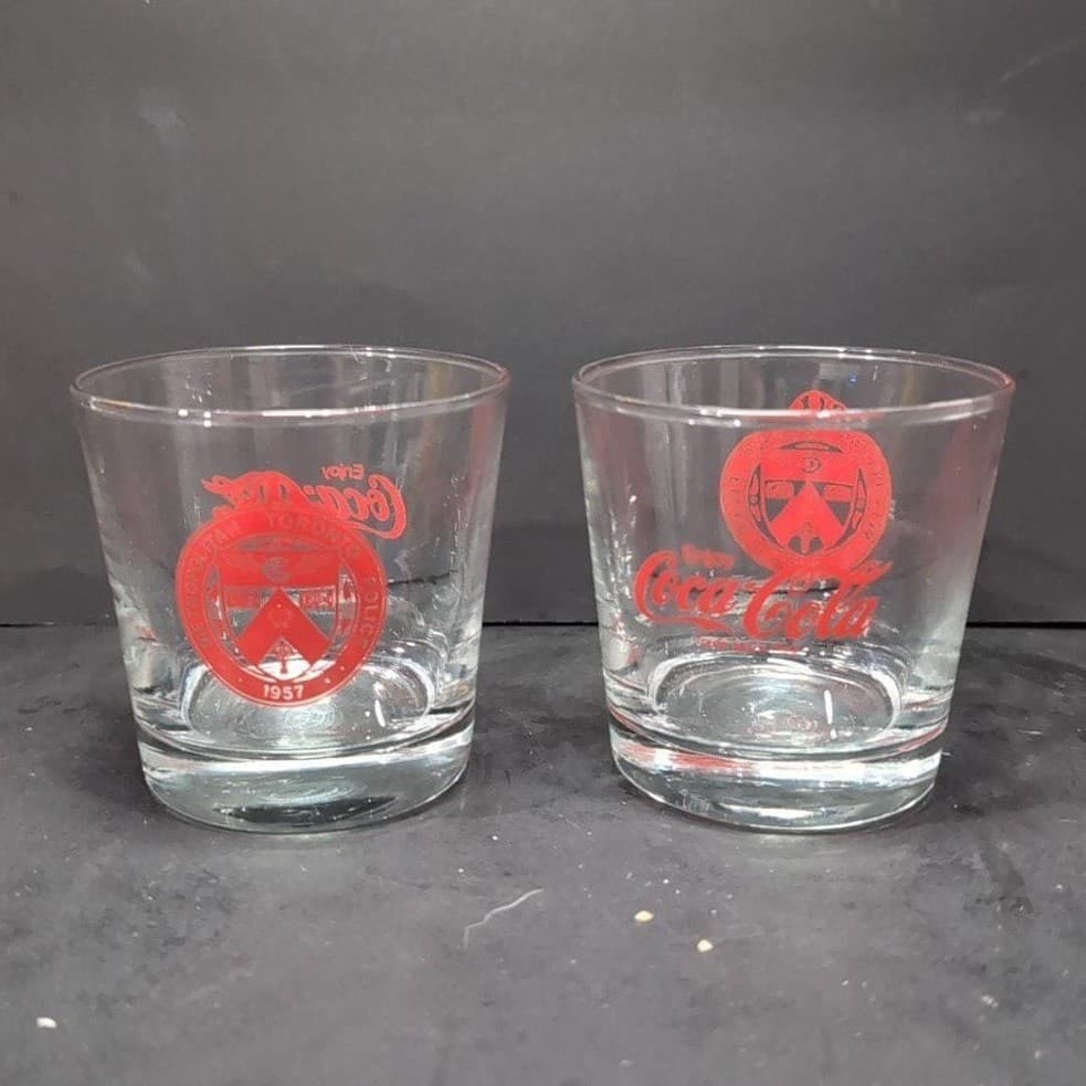 Coca Cola Toronto Police 1957 Drinking Tumblers, Set of 2, Replacement Glasses - Thumbnail 2