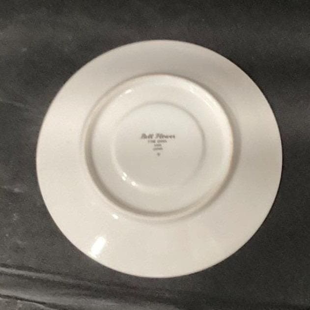 Bell Flower Fine China, Set of 3 Saucers & 1 Cereal Bowl, Porcelain Tableware - Thumbnail 7