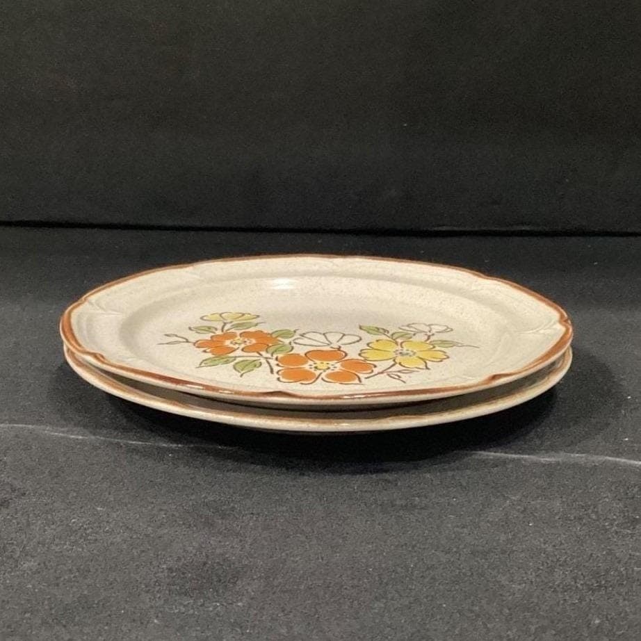 Hearthside Spring Garden Baroque Salad Plates, Set of 2 Vintage Floral Stoneware - Thumbnail 6