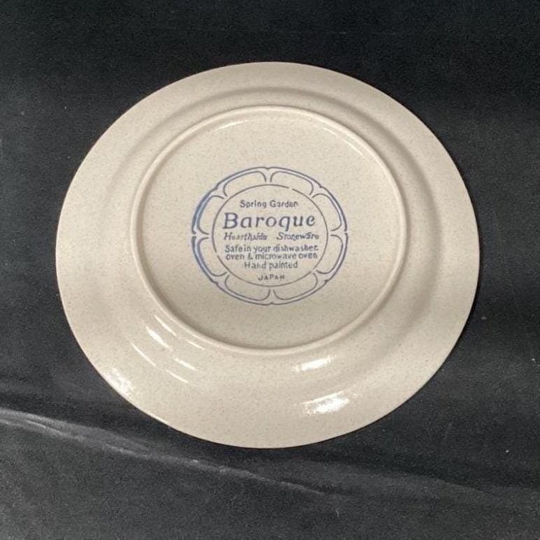 Hearthside Spring Garden Baroque Salad Plates, Set of 2 Vintage Floral Stoneware - Thumbnail 3