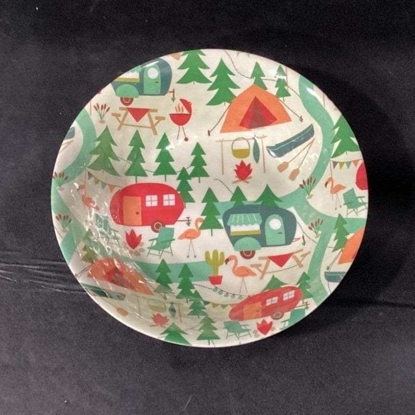 Camping Melamine Cereal Bowls, Set of 4, Vintage Style Outdoor Dinnerware - Thumbnail 5