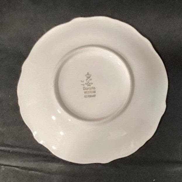 Bavaria Western Germany Elfenbein Rose Bud Saucers, Set of 4, Vintage Plates - Thumbnail 4