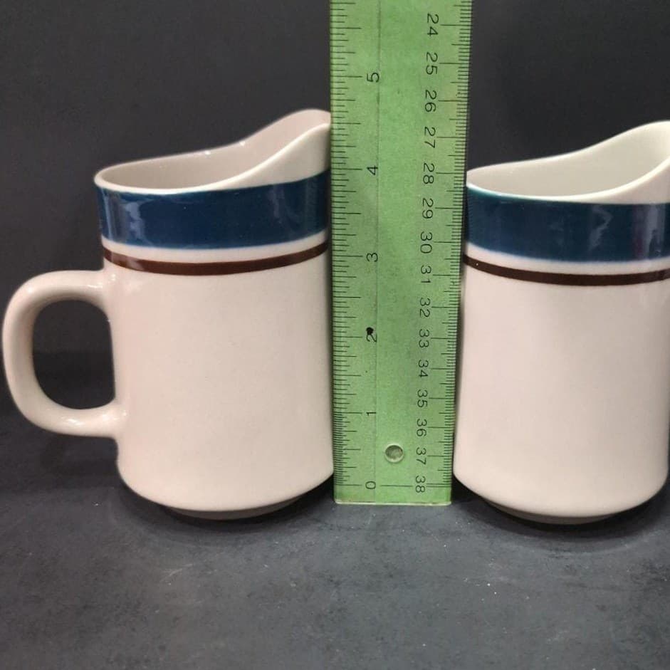 Sango Carousel "Blue Dust" Creamers #802, Set of 2, Vintage Replacement Pitchers - Thumbnail 9