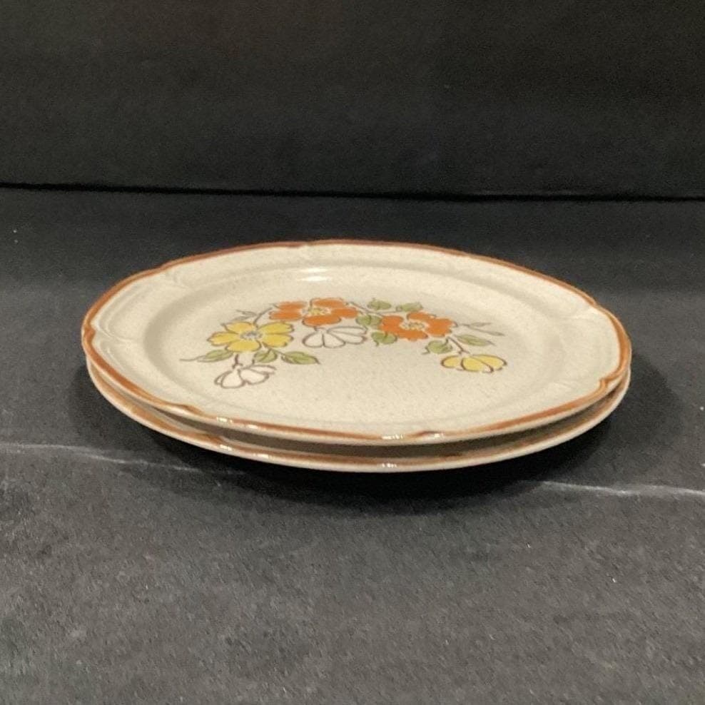 Hearthside Spring Garden Baroque Salad Plates, Set of 2 Vintage Floral Stoneware - Thumbnail 8
