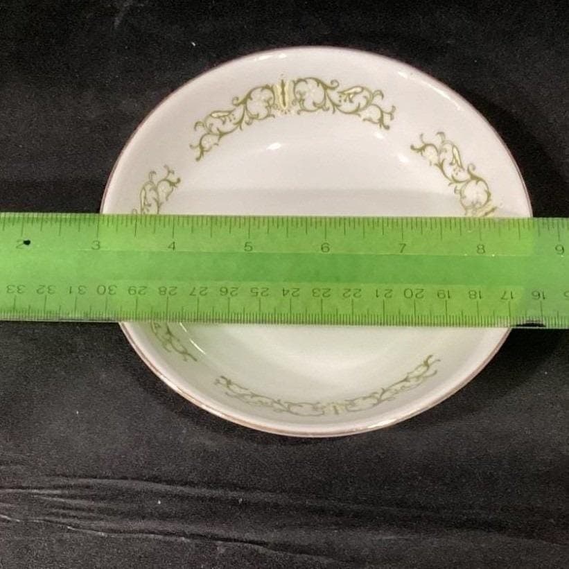 Bell Flower Fine China, Set of 3 Saucers & 1 Cereal Bowl, Porcelain Tableware - Thumbnail 2