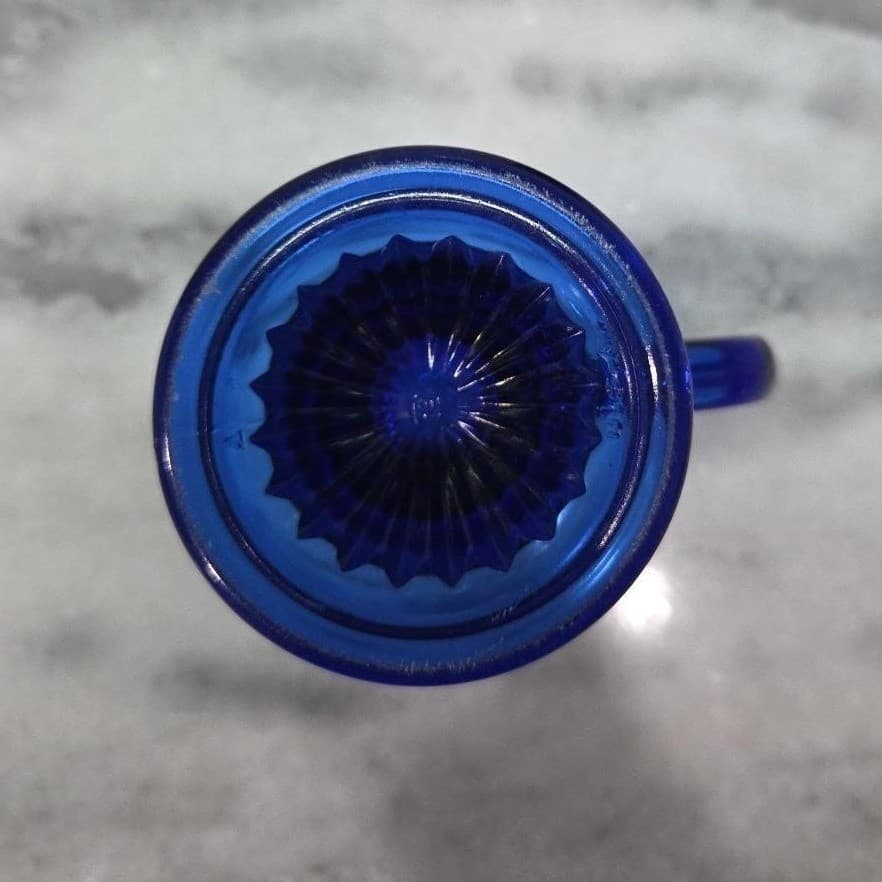 Anchor Hocking Cobalt Blue Irish Coffee Mugs, Set of 2, Vintage Pedestal Cups - Thumbnail 8