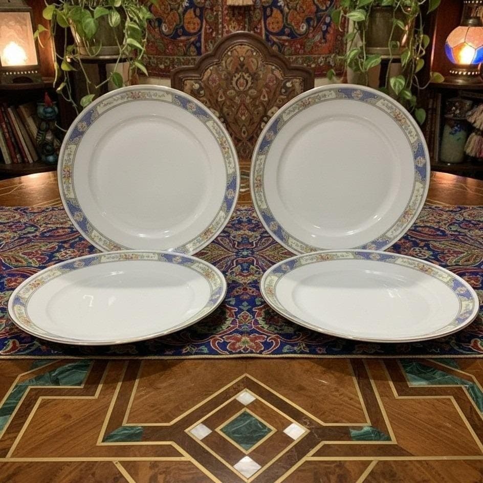 Bohemia Czechoslovakia Dinner Plates, Set of 4, Vintage European Porcelain